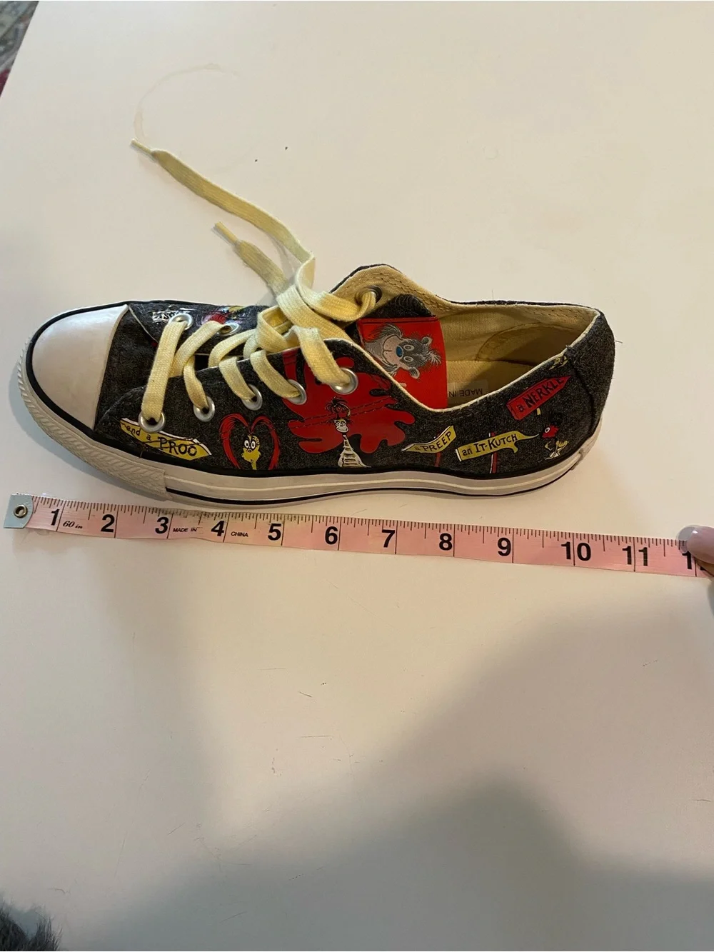 Converse Unisex Kids Black & Red Cartoon Canvas Sneakers with Yellow Laces